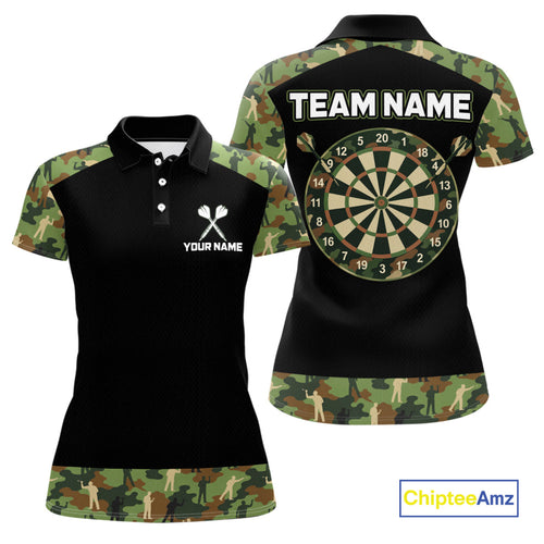 Custom Camouflage Dartboard Shirt Dart Team Jersey Polo & 1/4-Zip