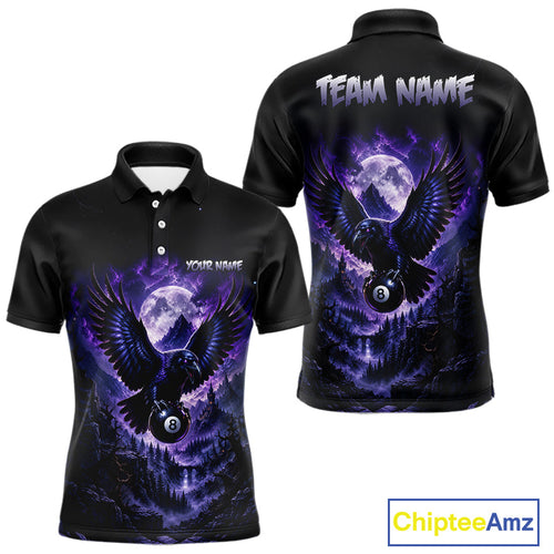 Custom Midnight Raven 8 Ball Billiard Shirts Team Pool Jersey