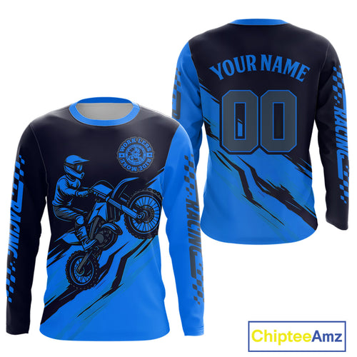 Blue Motocross Jersey Custom Dirt Bike Shirts Motorcycle Shirt