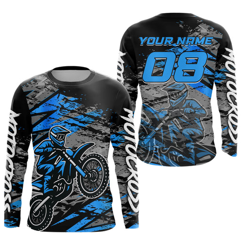 Blue Motocross Jersey Custom Dirt Bike Shirts Racing Offroad Jersey
