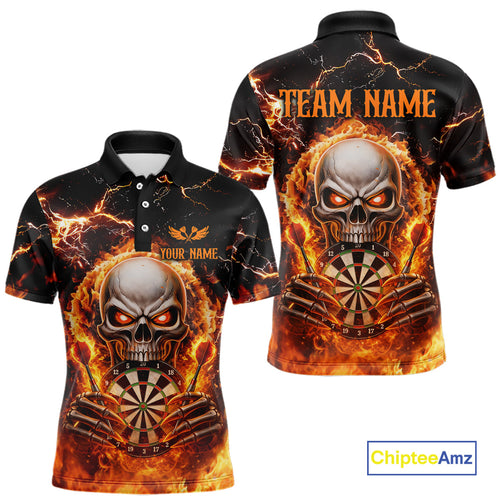 Custom Flame Skull Darts Shirt Darts Team Jerseys Dartboard Shirt Dart League