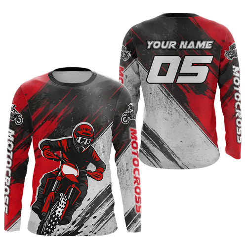 Red and Black Motocross Racing Jersey Dirt Bike Off road Shirt