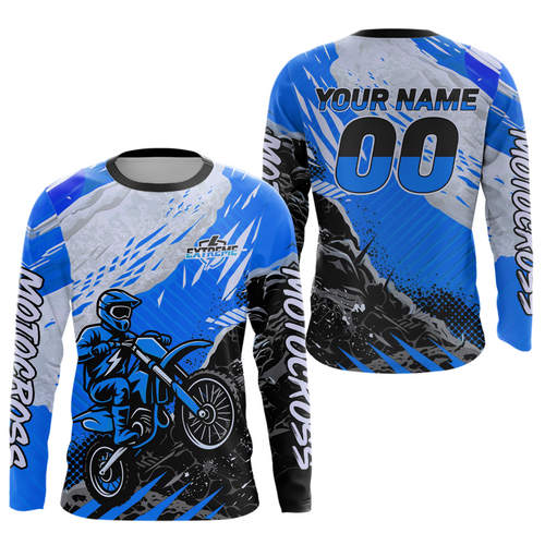 Blue Motocross Jersey Custom Dirt Bike Shirts Racing Off road Jersey