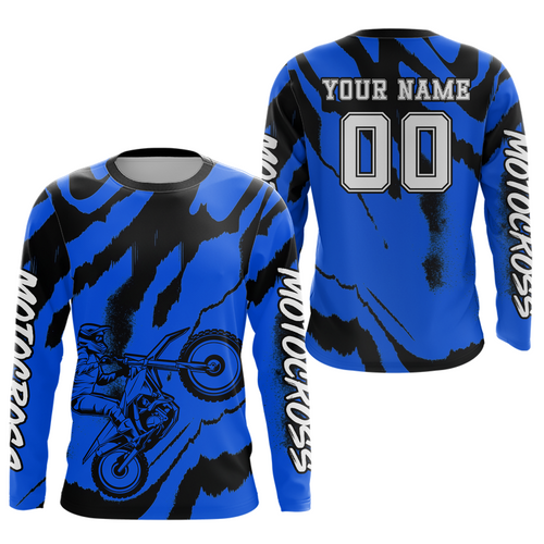 Blue Motocross Jersey Custom Dirt Bike Shirts Moto Racing Shirt