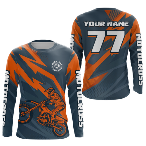 Orange&Blue Motocross Jersey Custom Dirt Bike Motorcycle Racing Shirt