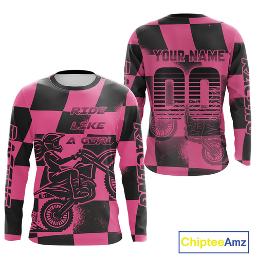 Pink Motocross Jersey Girl Custom Dirt Bike Shirts Motorcycle Racing Shirt