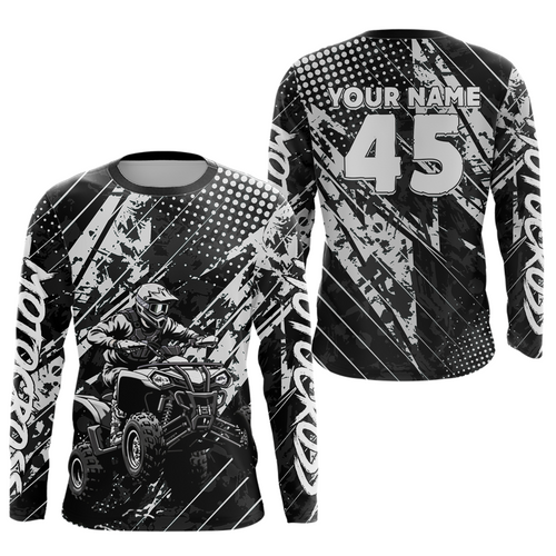Custom Black ATV Motocross Shirts Off-Road Quad Bike Shirt +