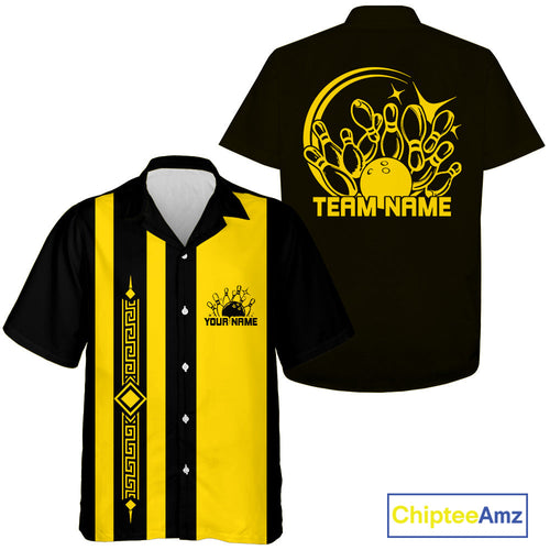 Custom Bowling Shirt, And, Retro Button Up Bowling Shirt