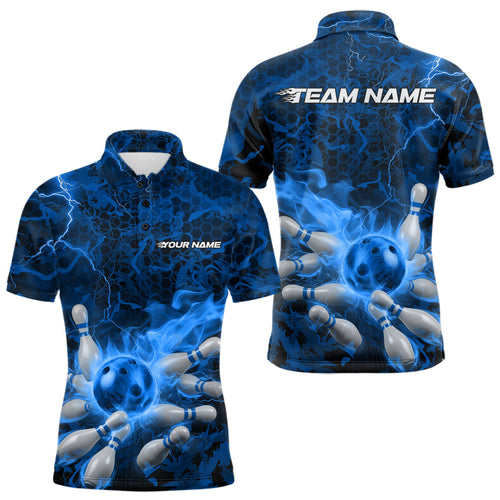 Custom Multi-Color Camo Thunder Lightning Flame Bowling Team Shirts, And
