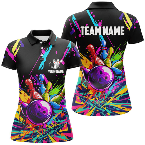 Colorful bowling jerseys Bowling Polo, 1/4 Zip Shirt Custom Bowling Team shirts for bowlers