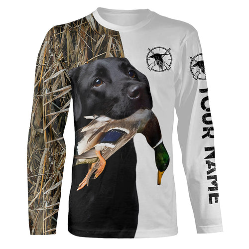 Duck hunting with Black lab custom Name 3D All over print shirt, hoodie, long sleeves Hunting gifts