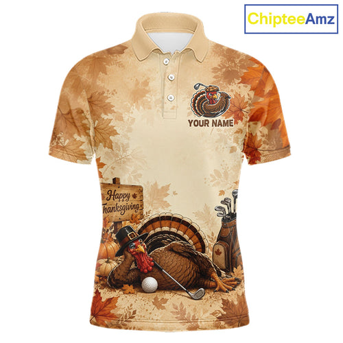 Thanksgiving Golf Shirt Personalized Turkey Golf Shirt Custom Name Team Name