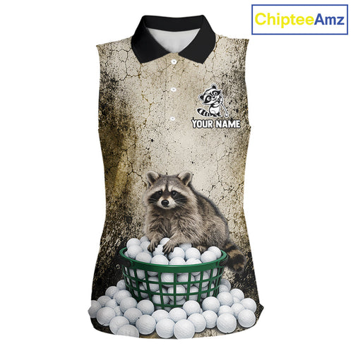 Custom Raccoon Golf Polo Shirt - Personalized Funny Vintage Golf Apparel