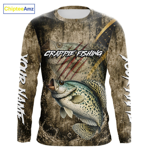 Crappie Long Sleeve Fishing Shirts Personalized Crappie Fishing Team Jerseys