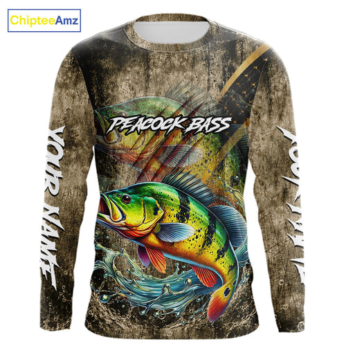 Peacock Bass Long Sleeve Fishing Shirts Personalized Peacock Bass Fishing Team Jerseys