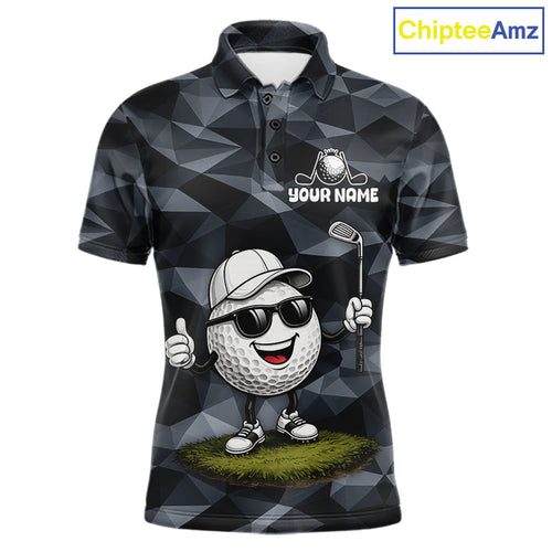 Funny Golf Polo Shirts Custom Golf Ball Camo Pattern Golf Outfits, Best Golf Gifts