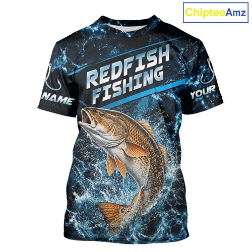 Custom Redfish Fishing Camo Fishing T-Shirts, Personalized Redfish Fishing Team Jerseys