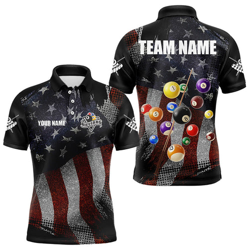 Retro American Flag Patriotic Billiard Shirts Custom 3D Billiard Balls Pool Team Jerseys