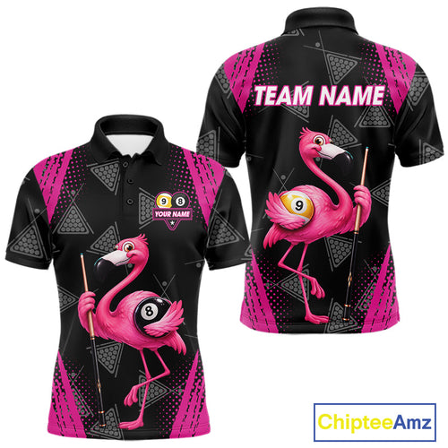 Funny Pink Flamingo 8 Ball & 9 Ball Billiard Pool Shirts Custom Billiard Team Jersey