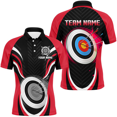Red Archery Jerseys Personalized Archery 3d Target Custom Polo Shirts, Best Archery Outfits