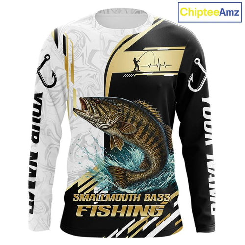 Personalized Smallmouth Bass Fishing Shirt Custom Performance Fishing Jersey, Smallmouth Bass Team Shirt