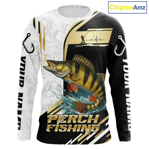 Personalized Yellow Perch Fishing Shirt Custom Performance Fishing Jersey, Yellow Perch Team Shirt