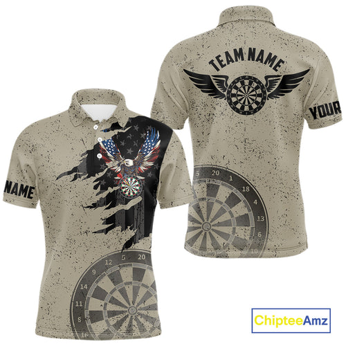 Eagle Retro American Flag Patriotic Darts Shirts Custom Darts League Team Jersey
