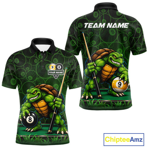 Custom Funny Turtle 8 Ball & 9 Ball Lightning Billiard Shirt Personalized Pool Team Jersey