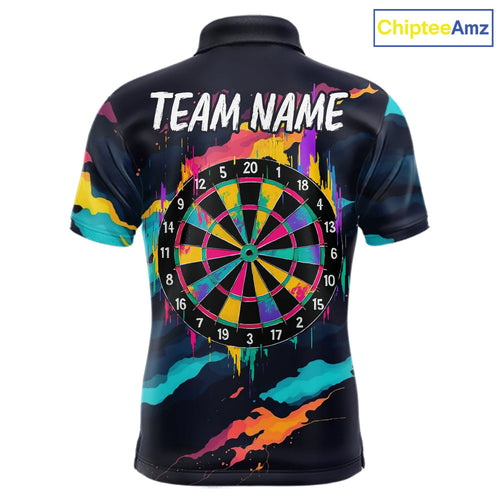 Colorful Strike Dartboard Personalized Dart Shirts Custom Rainbow Dart Team Jersey