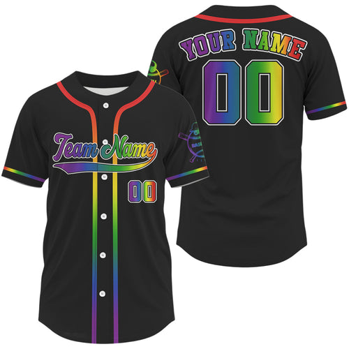 's LGPT Pride Baseball Jersey Custom Colorful Baseball Shirt For LGPTQ+ Fans