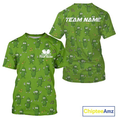 Custom Pickles Funny Pickleball T-Shirt Outfit Green Funny Pickleball Jersey