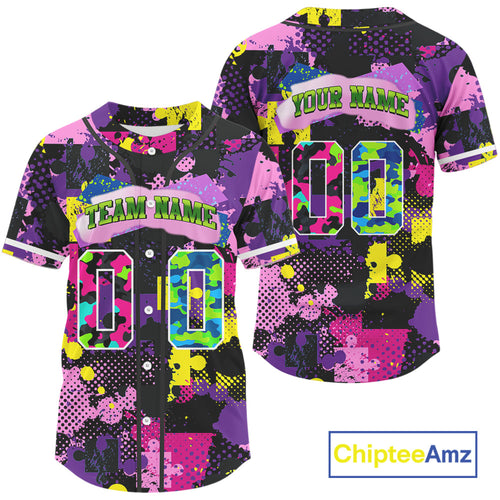 90S Retro Baseball Jersey Custom Hiphop Button Down Baseball Shirt For Party