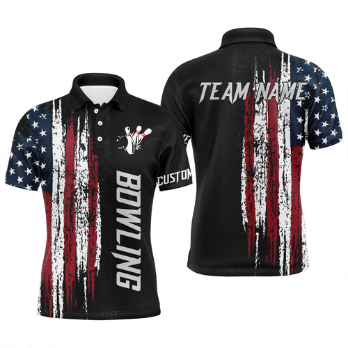 American Flag Bowling Shirt Custom Bowling Jersey for Team Patriots Bowlers Polo Shirt
