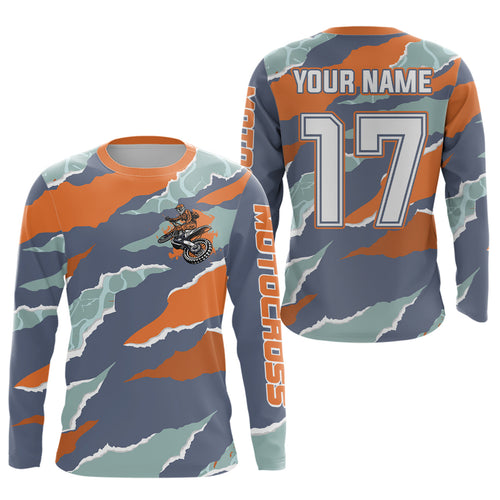 Camo Motocross Racing Jersey Dirt Bike Jersey Off Road Shirt Long Sleeve