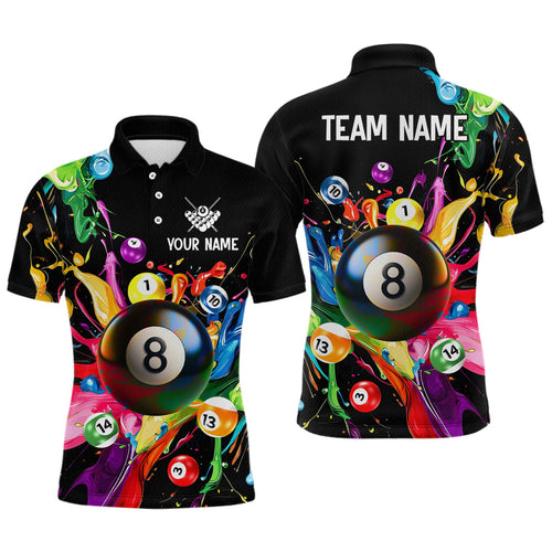 Colorful Ball Billiard Jersey Personalized Billiard Shirt, Billiard Team Jersey Polo & 1/4 Zip