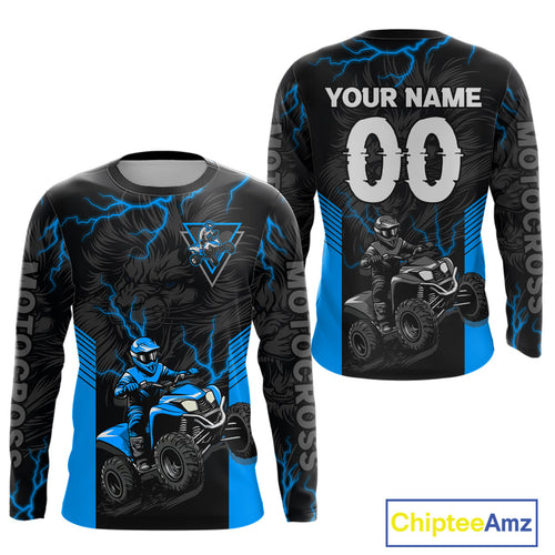 Custom Blue Lion ATV Motocross Jersey Racing Shirts Off-Road Jersey +