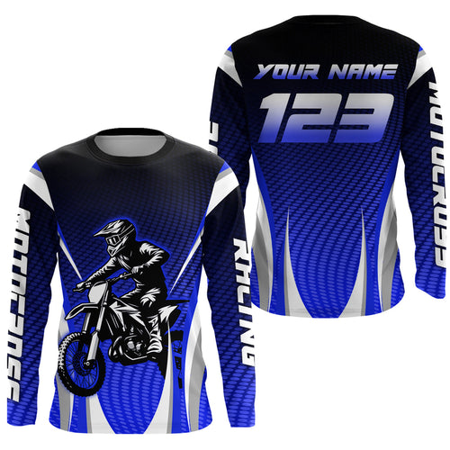 Blue Dirt Bike Jersey Custom Motocross Jersey Upf30+ Off-Road Jersey