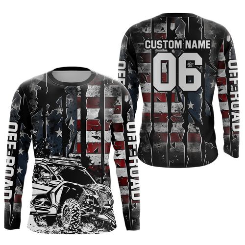 Custom US Flag UTV Motocross Jersey + UTV Jersey Off-Road