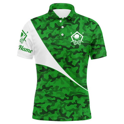 Personalized Green Camo Golf Shirt Custom Name Men Gifts For Golf Lovers, Golf Polo Shirt, Golf Shirts