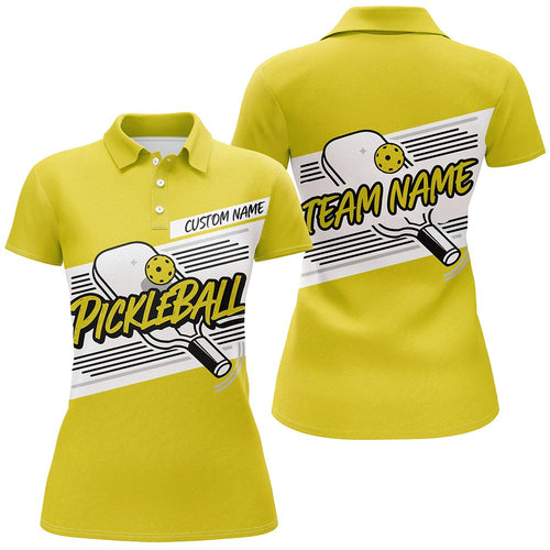 Women's Pickleball Polo Shirts, Pickleball Tournament Shirts For Team Yellow, Pickleball Polo Shirts