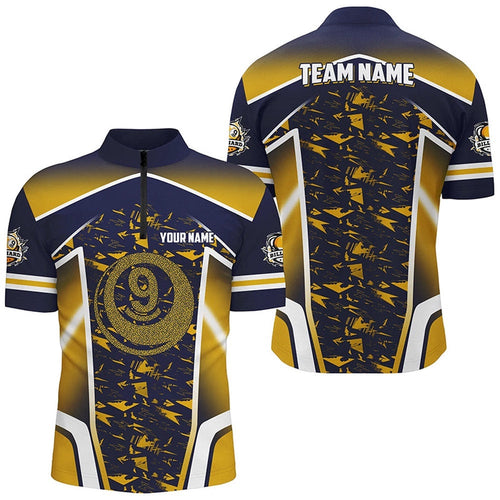 Name Yellow 9 Ball Pool Abstract Billiard Shirts Team League Billiard Jerseys, Personalized Billiard Team Jersey Shirt