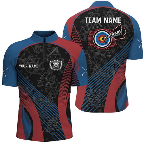 US Flag Colors Archery Jersey Shirts For Men, Bows And Arrows Archery Jerseys, Custom Archery Team Shirt
