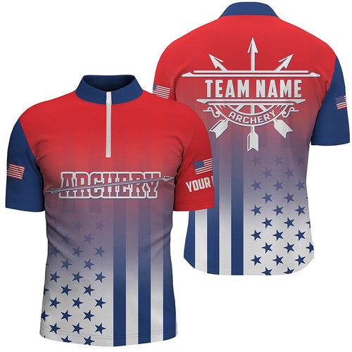US Archery Patriotic Men Jersey Shirts Custom Archery Jersey Shirts, Custom Archery Team Shirt