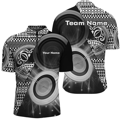 Tribal White Black Target Archery Jersey Shirts For Men Custom Archery Jerseys, Custom Archery Team Shirt