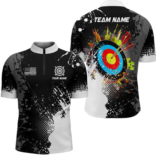 Paint White Target Archery Men Polo & Jersey Shirts, Archery Jerseys Attires, Custom Archery Team Shirt