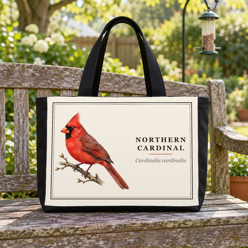Northern Cardinal Field Guide Canvas Tote Bag