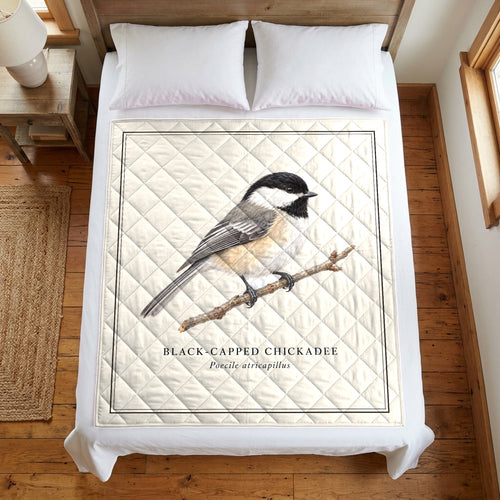 Black-capped Chickadee Field Guide Quilt