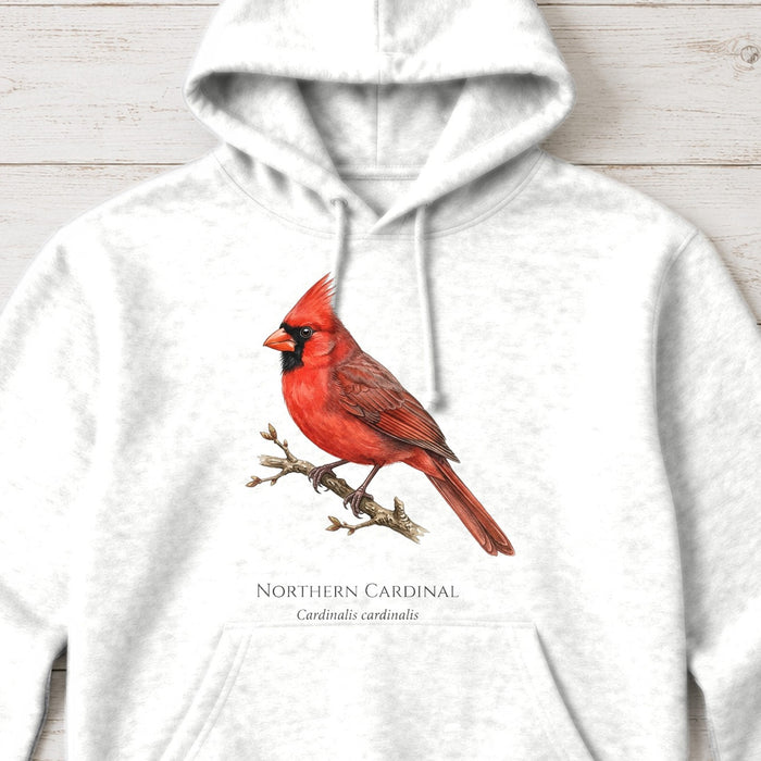 Northern Cardinal Field Guide Hoodie – White