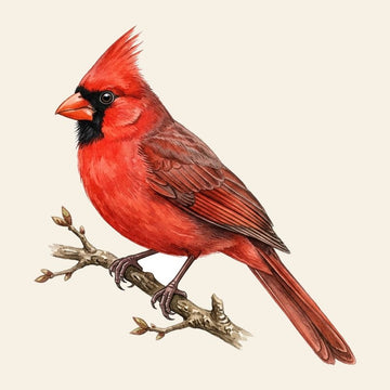 Northern Cardinal field-guide illustration