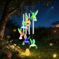 Hummingbird Wind Chime with Solar Light, Aluminum Tubes